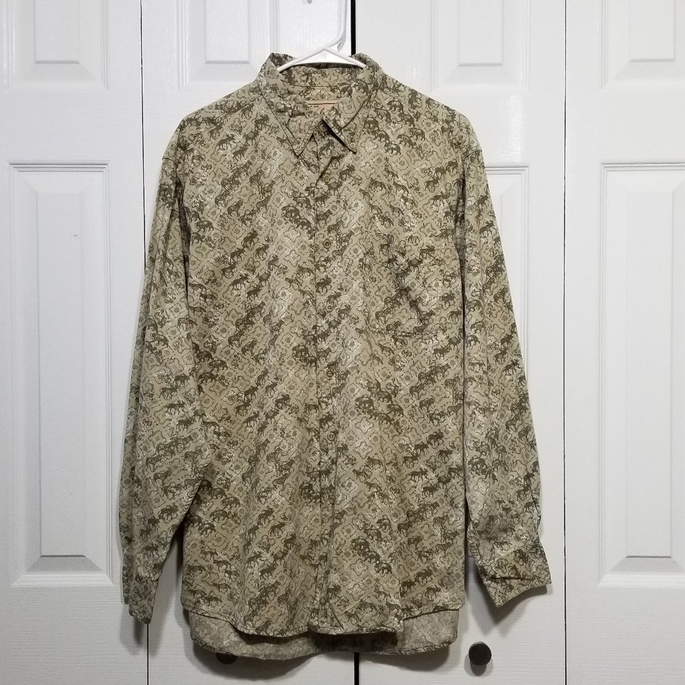 Woolrich wildlife print button up (3-163)
